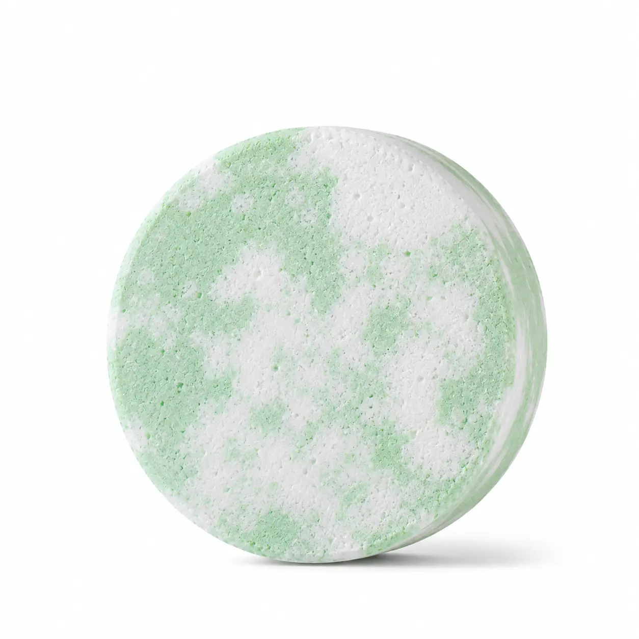 Holy Fizz Eucalyptus Boost shower steamer in mint green and white