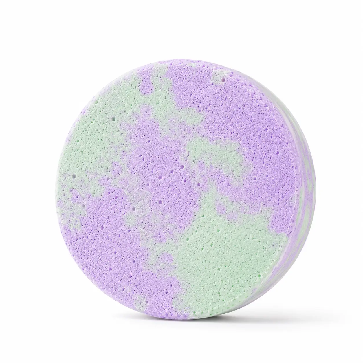 Holy Fizz Lavender Lullaby shower steamer in purple and mint green